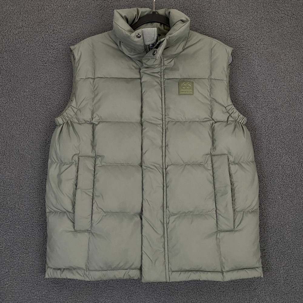 66 North Iceland Dyngja Down Vest Mens XS Green Quilted Insulated Gilet‎